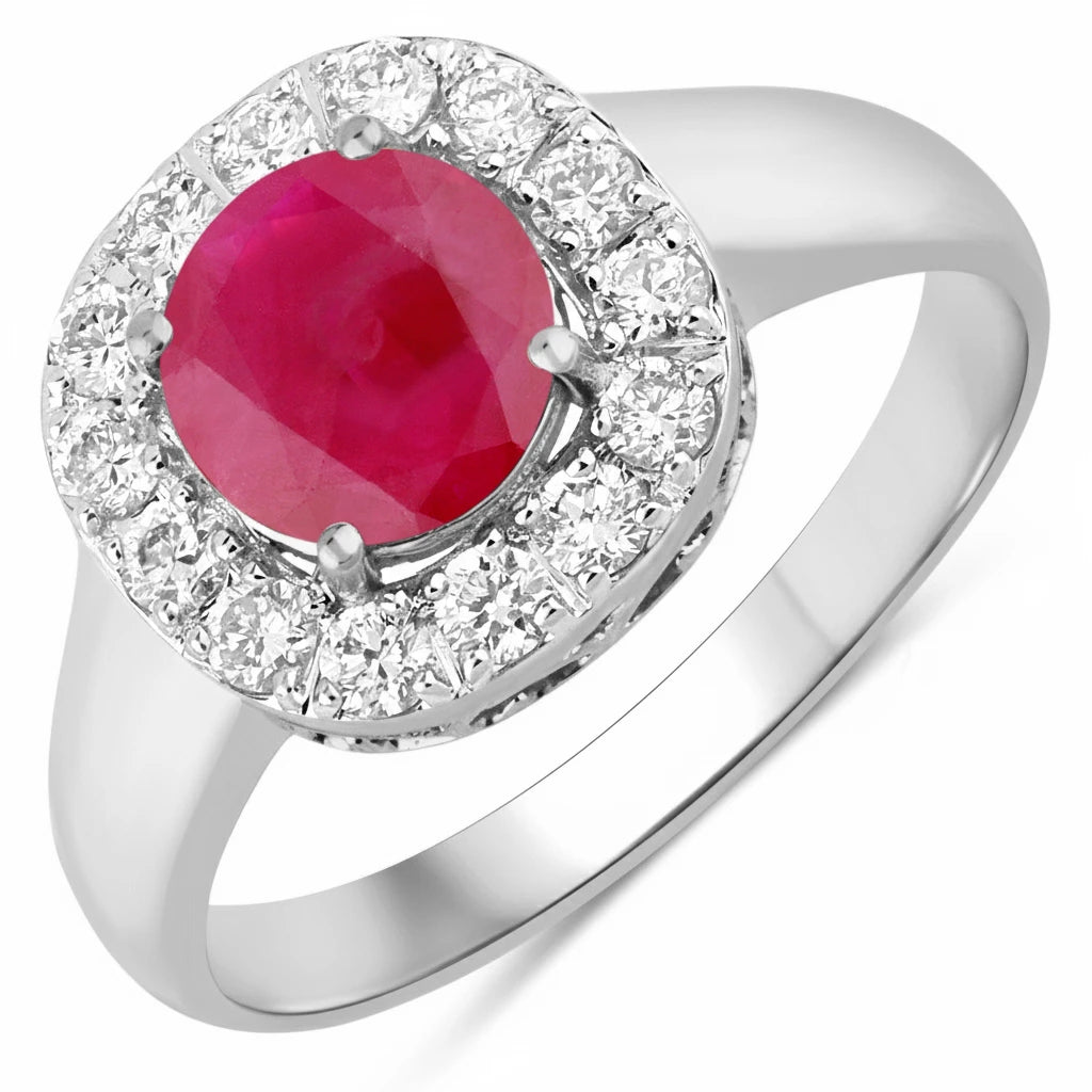 Framed Round Cut Diamond Accent Ring