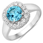 Framed Round Cut Diamond Accent Ring