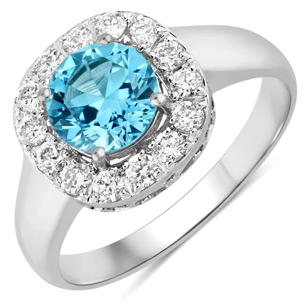 Framed Round Cut Diamond Accent Ring