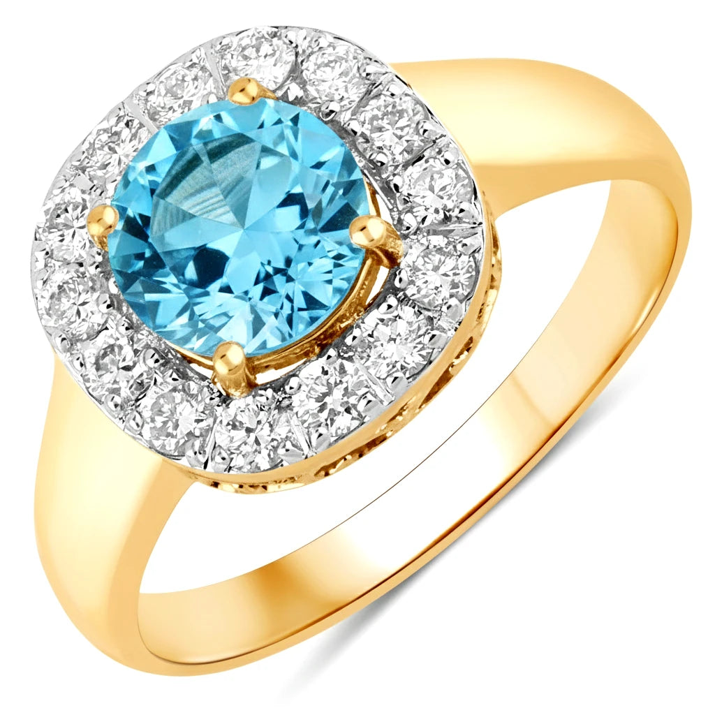 Framed Round Cut Diamond Accent Ring