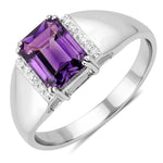 Emerald Cut Diamond Accent Ring
