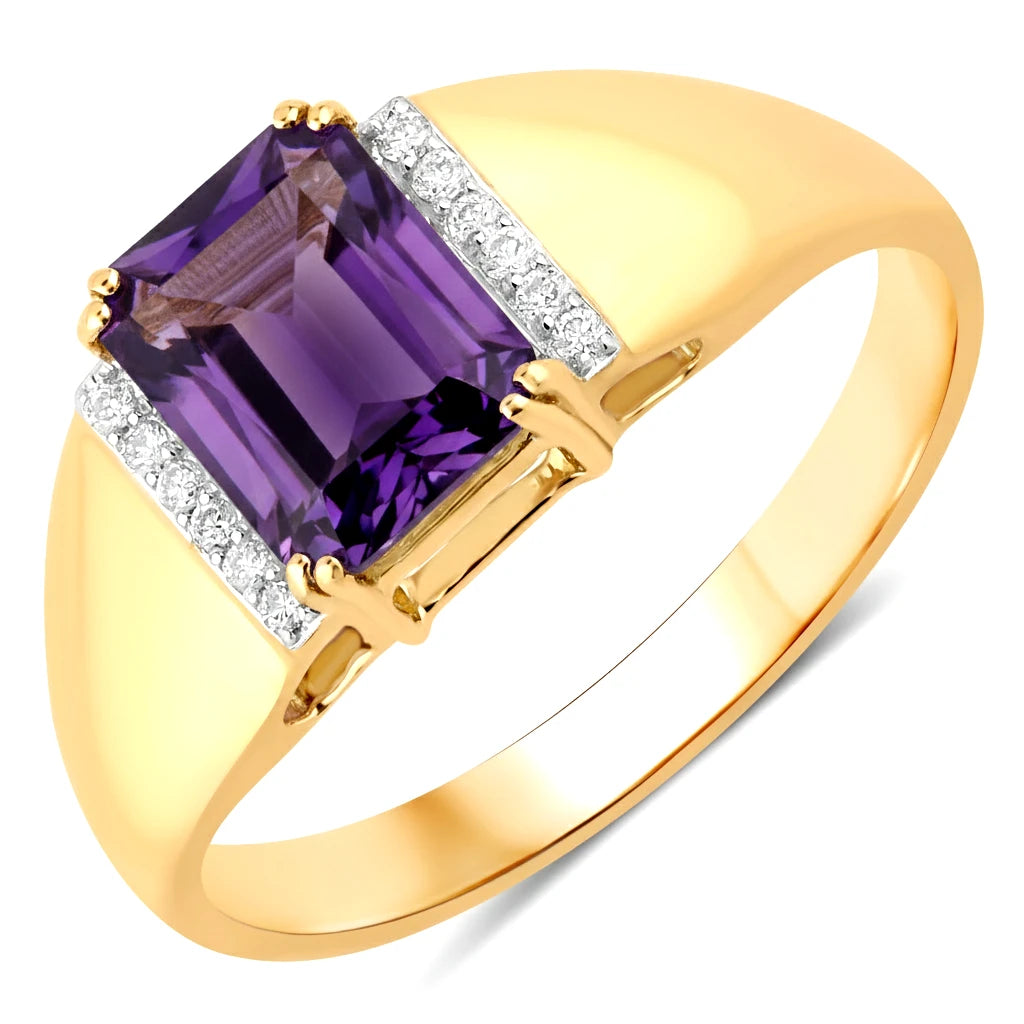 Emerald Cut Diamond Accent Ring