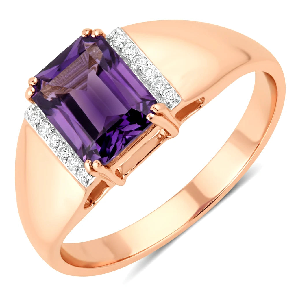 Emerald Cut Diamond Accent Ring