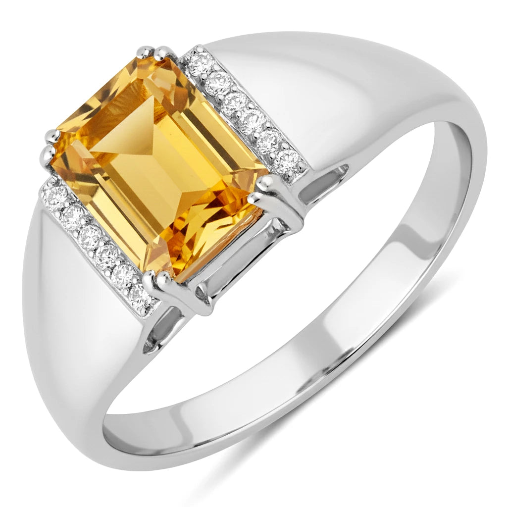 Emerald Cut Diamond Accent Ring
