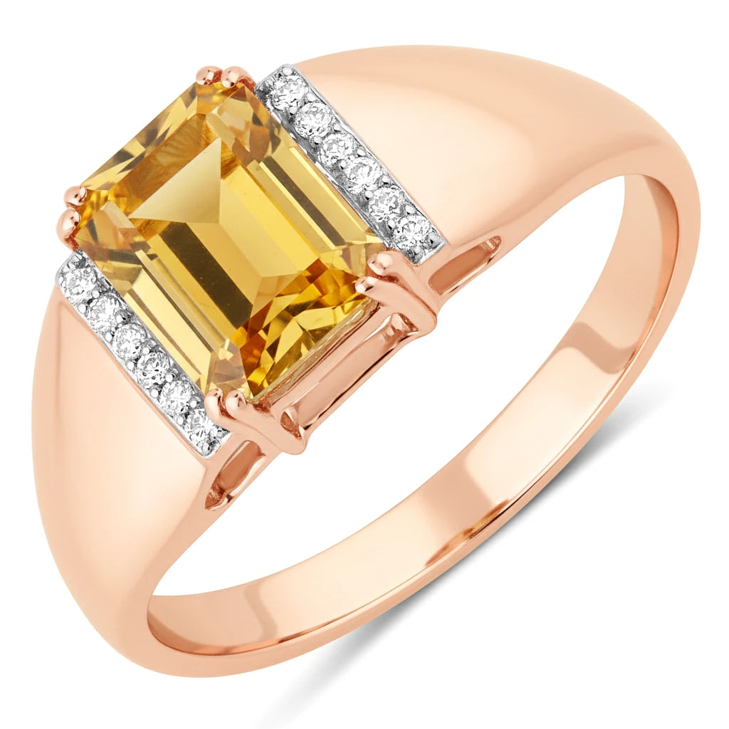 Emerald Cut Diamond Accent Ring