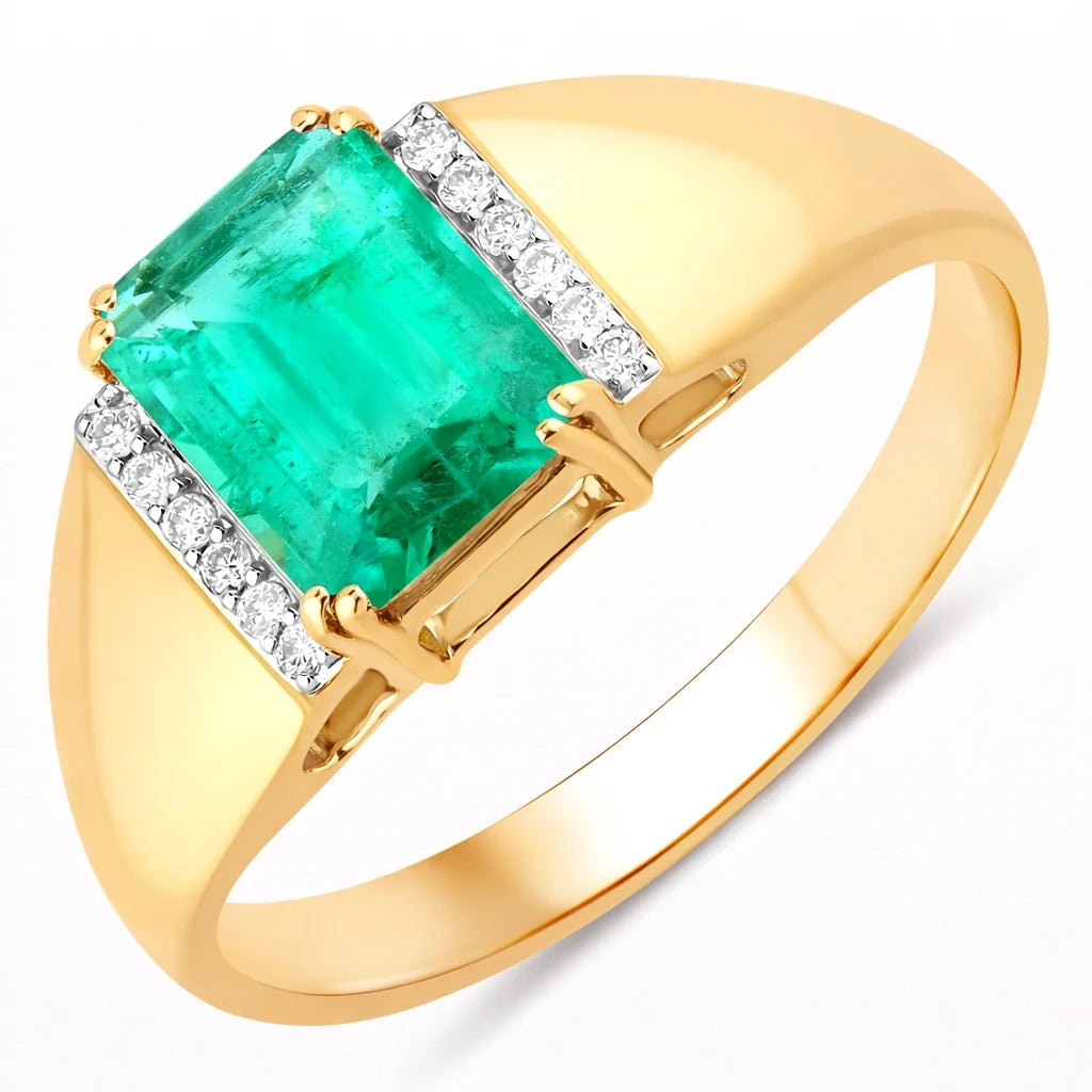 Emerald Cut Diamond Accent Ring