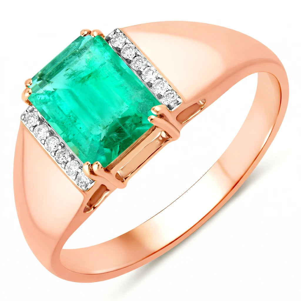 Emerald Cut Diamond Accent Ring