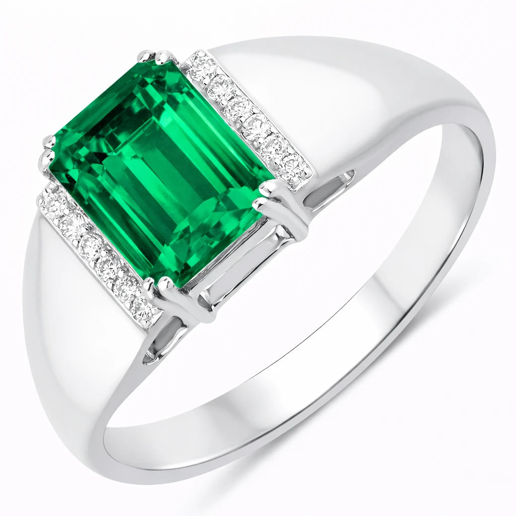 Emerald Cut Diamond Accent Ring
