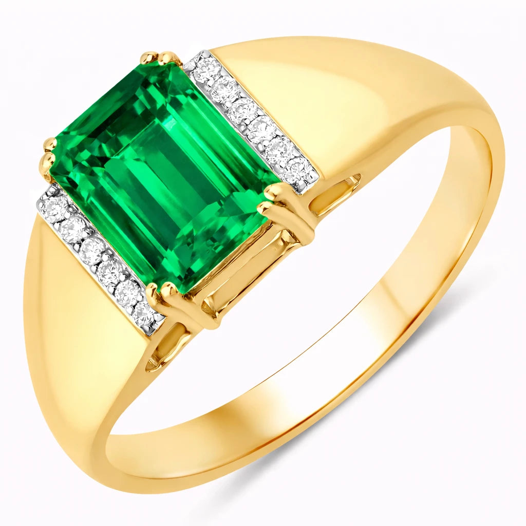 Emerald Cut Diamond Accent Ring