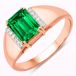 Emerald Cut Diamond Accent Ring