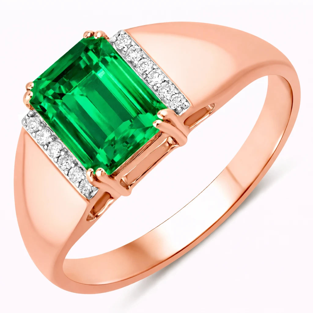 Emerald Cut Diamond Accent Ring