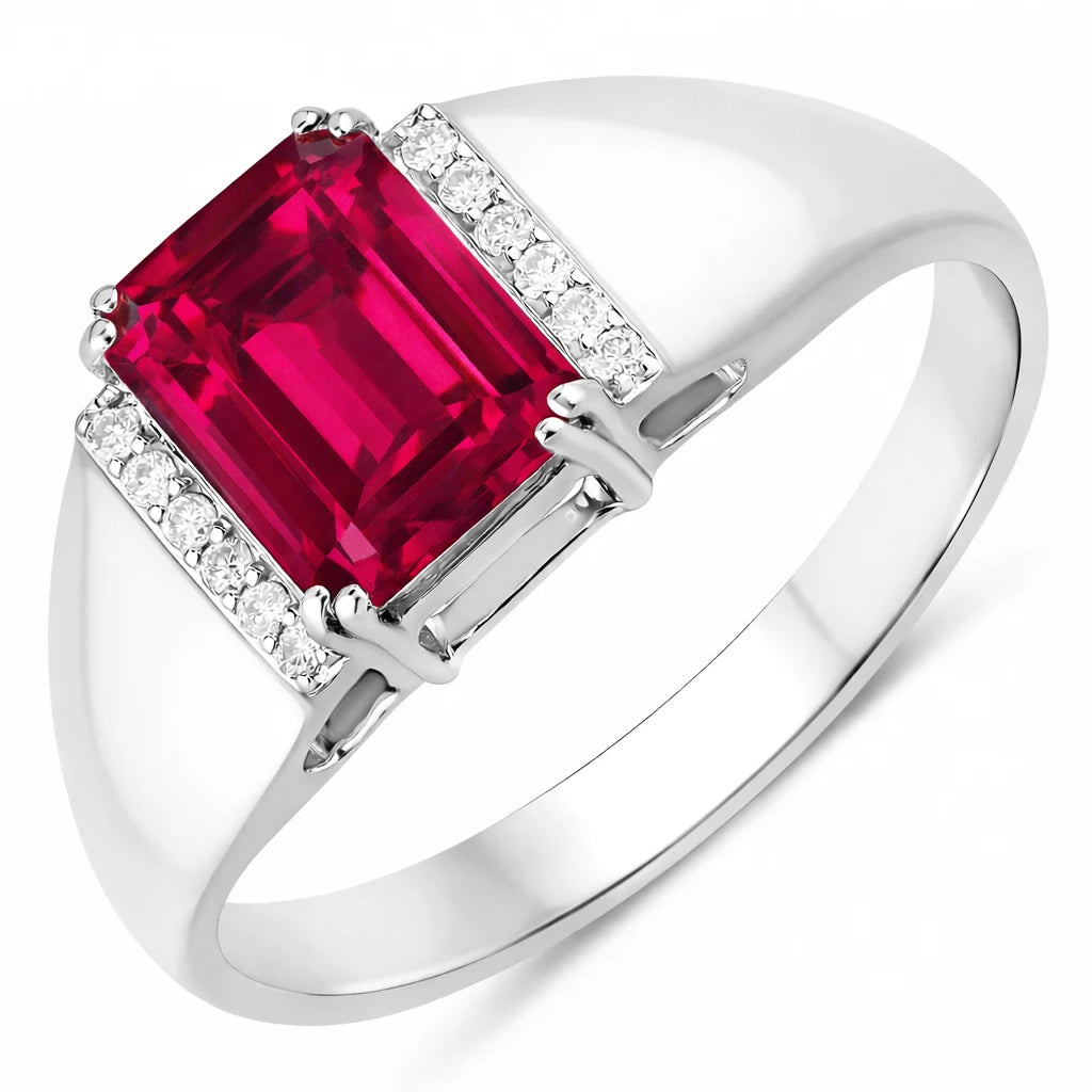 Emerald Cut Diamond Accent Ring