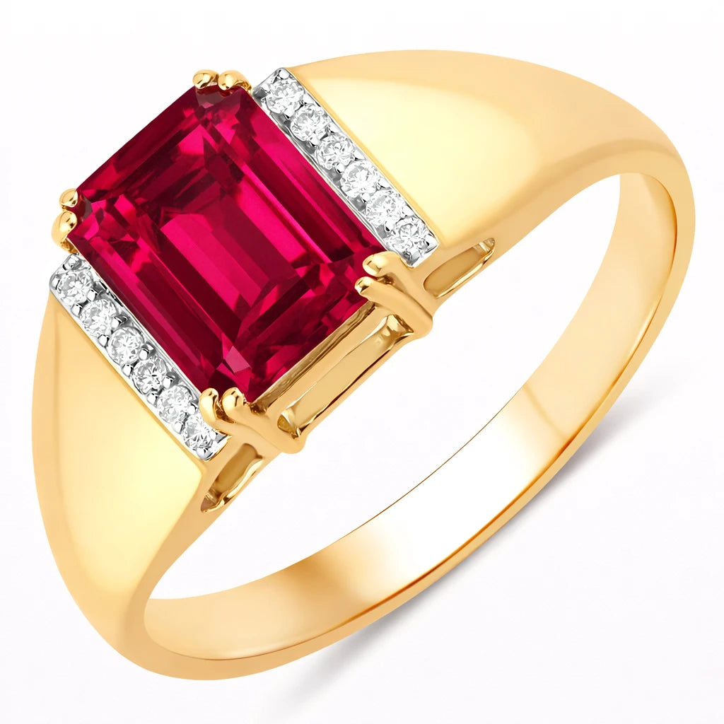 Emerald Cut Diamond Accent Ring