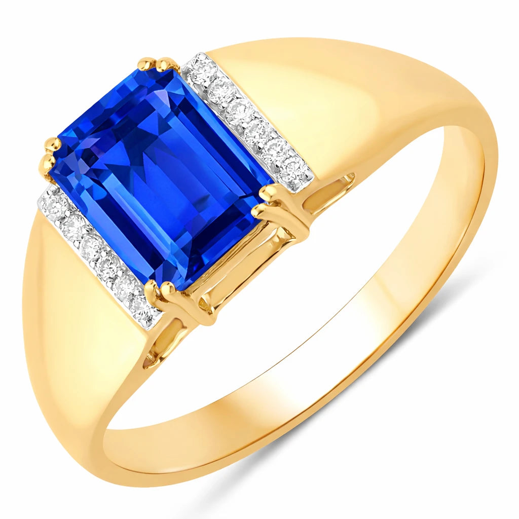 Emerald Cut Diamond Accent Ring