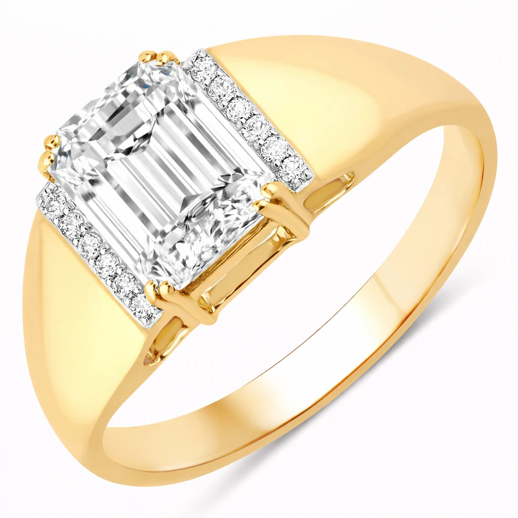 Emerald Cut Diamond Accent Ring