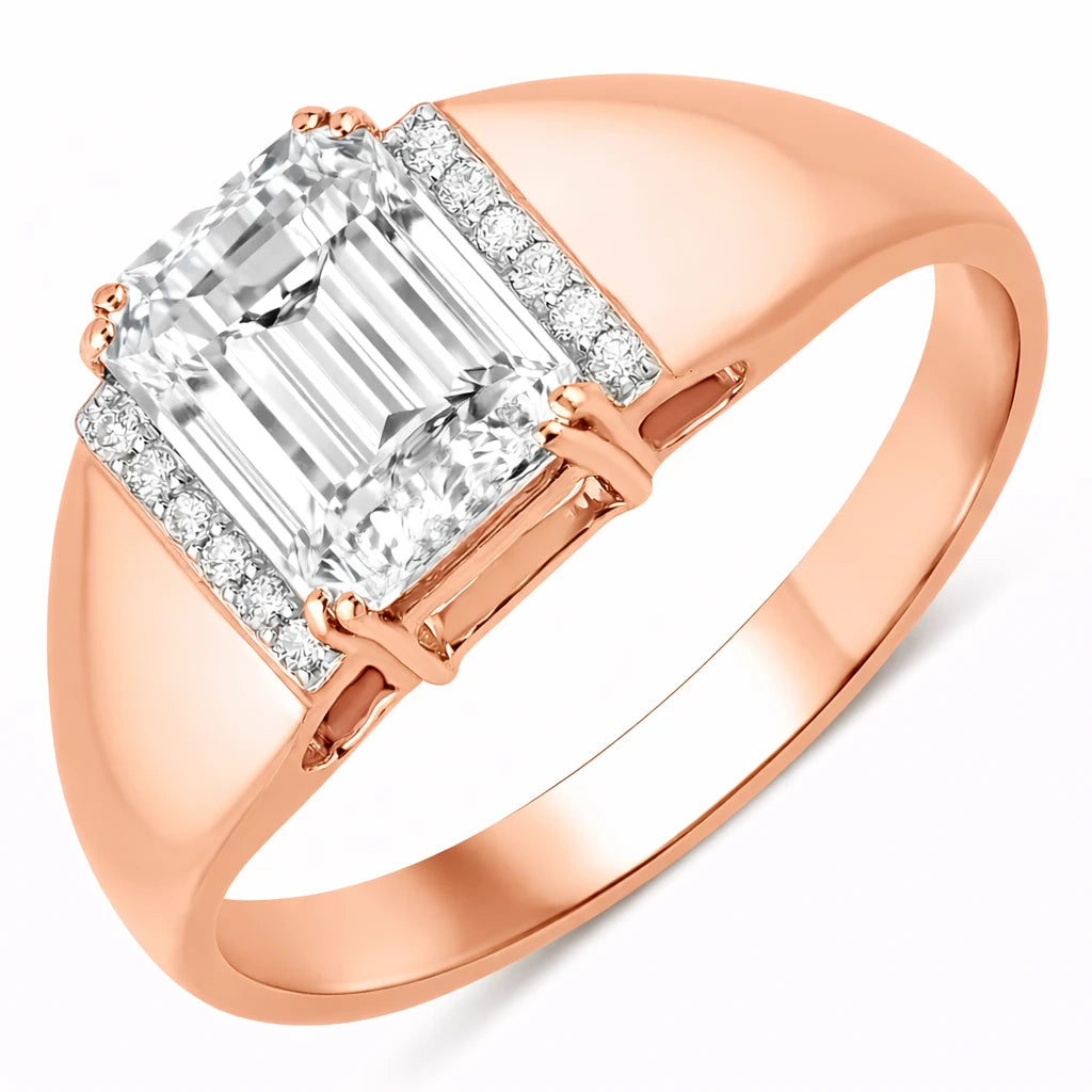 Emerald Cut Diamond Accent Ring
