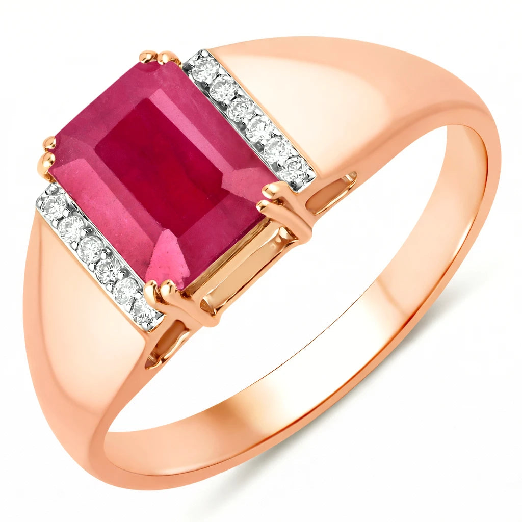 Emerald Cut Diamond Accent Ring