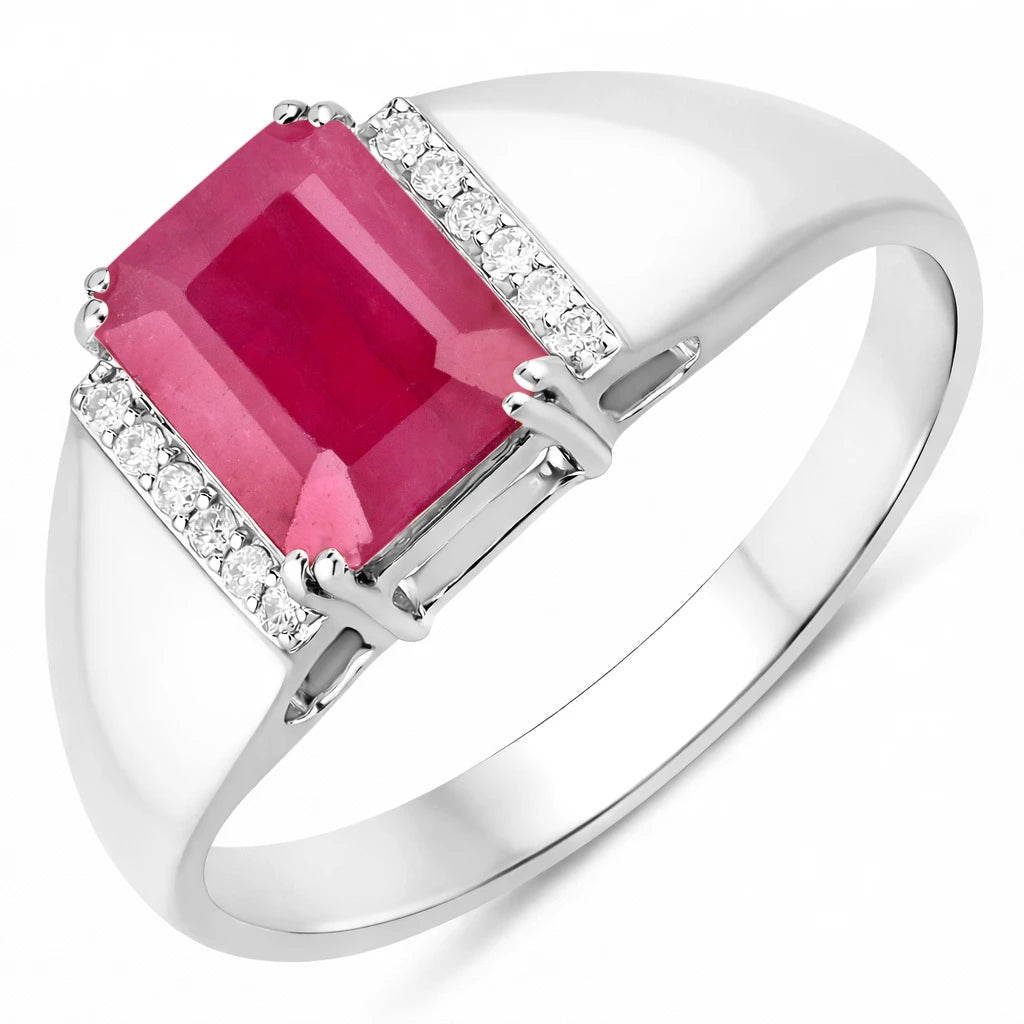 Emerald Cut Diamond Accent Ring