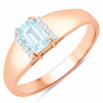 Dainty Emerald Cut Diamond Accent Ring