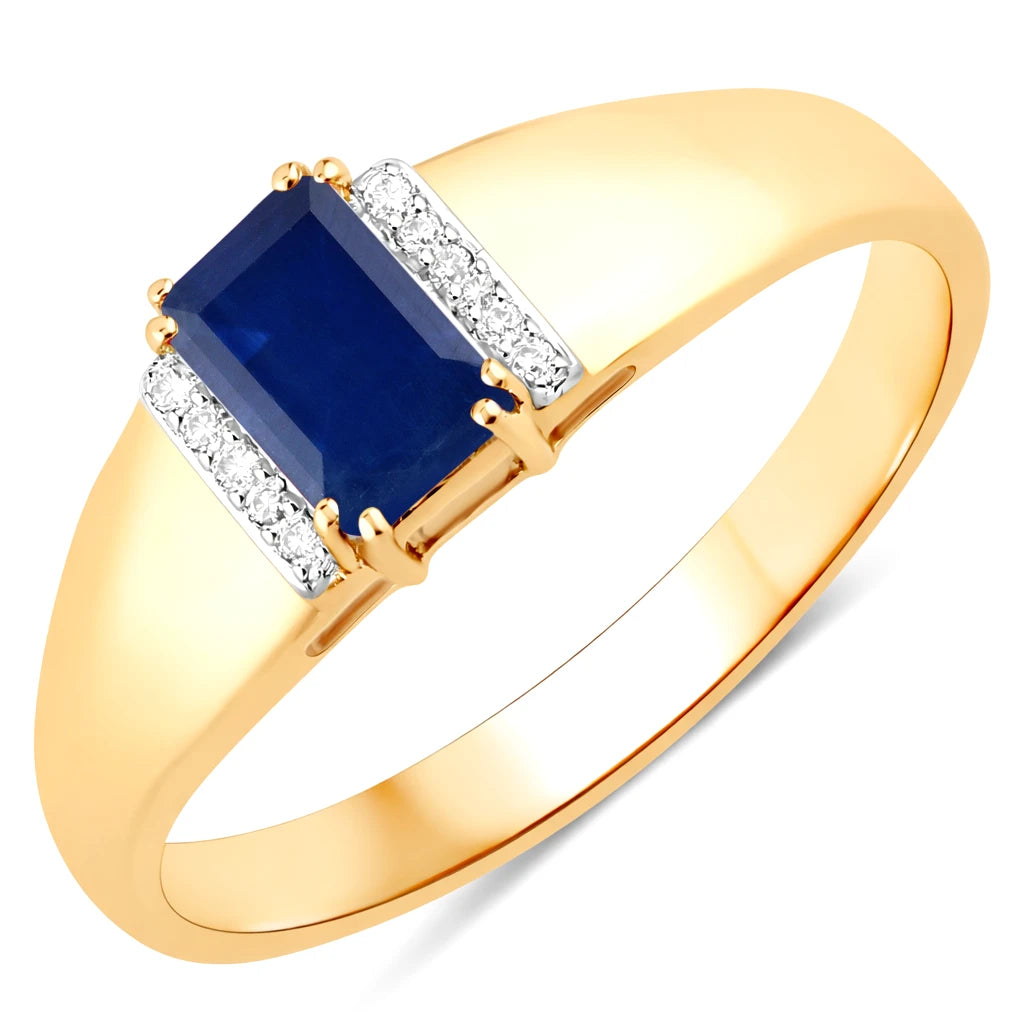 Dainty Emerald Cut Diamond Accent Ring
