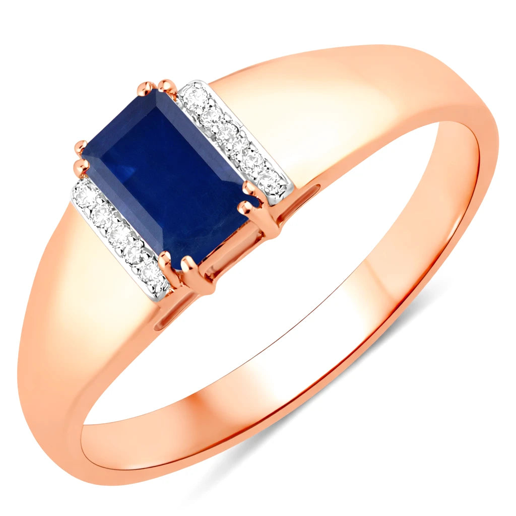 Dainty Emerald Cut Diamond Accent Ring
