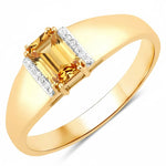 Dainty Emerald Cut Diamond Accent Ring