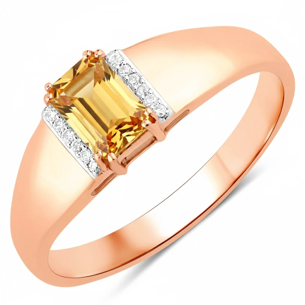 Dainty Emerald Cut Diamond Accent Ring