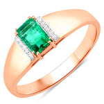Dainty Emerald Cut Diamond Accent Ring