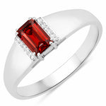 Dainty Emerald Cut Diamond Accent Ring