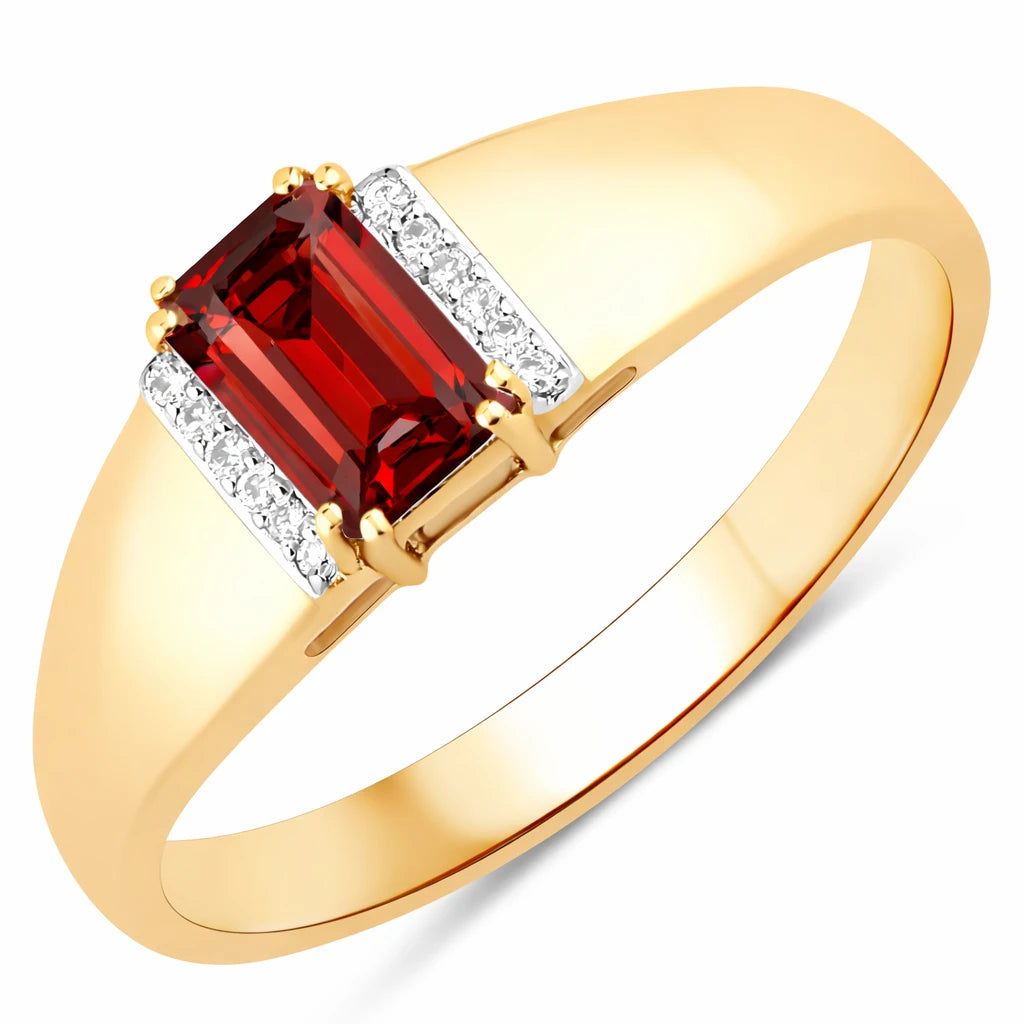 Dainty Emerald Cut Diamond Accent Ring
