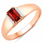Dainty Emerald Cut Diamond Accent Ring