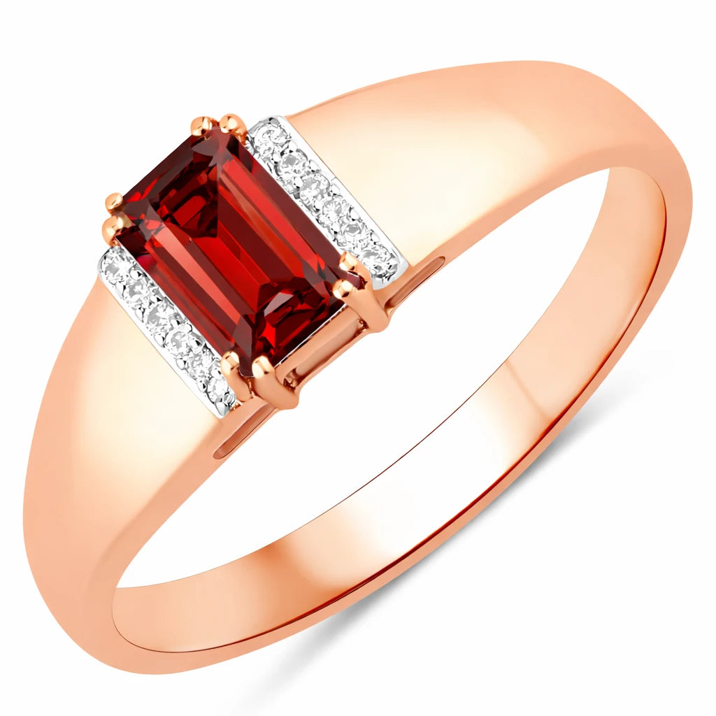Dainty Emerald Cut Diamond Accent Ring