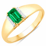 Dainty Emerald Cut Diamond Accent Ring