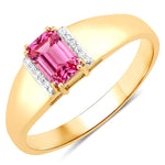 Dainty Emerald Cut Diamond Accent Ring