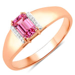 Dainty Emerald Cut Diamond Accent Ring