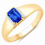 Dainty Emerald Cut Diamond Accent Ring