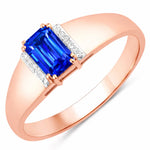 Dainty Emerald Cut Diamond Accent Ring