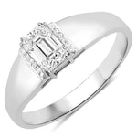 Dainty Emerald Cut Diamond Accent Ring