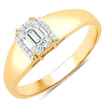 Dainty Emerald Cut Diamond Accent Ring