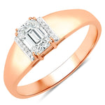 Dainty Emerald Cut Diamond Accent Ring