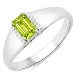 Dainty Emerald Cut Diamond Accent Ring