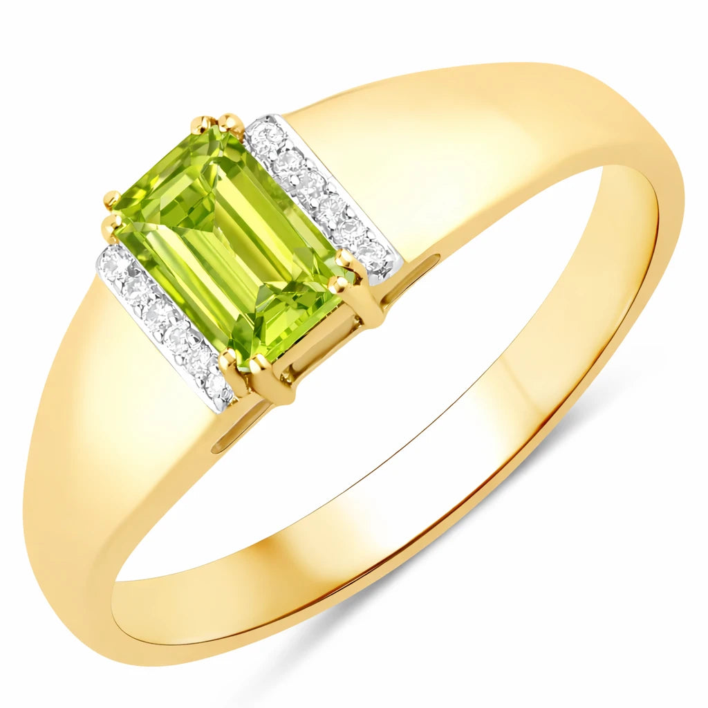 Dainty Emerald Cut Diamond Accent Ring