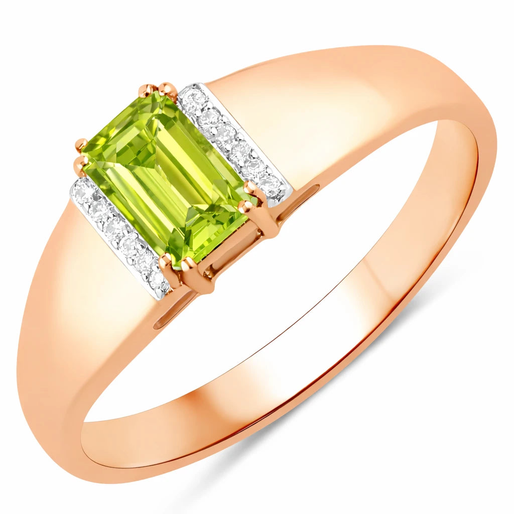 Dainty Emerald Cut Diamond Accent Ring