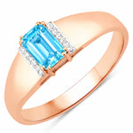 Dainty Emerald Cut Diamond Accent Ring