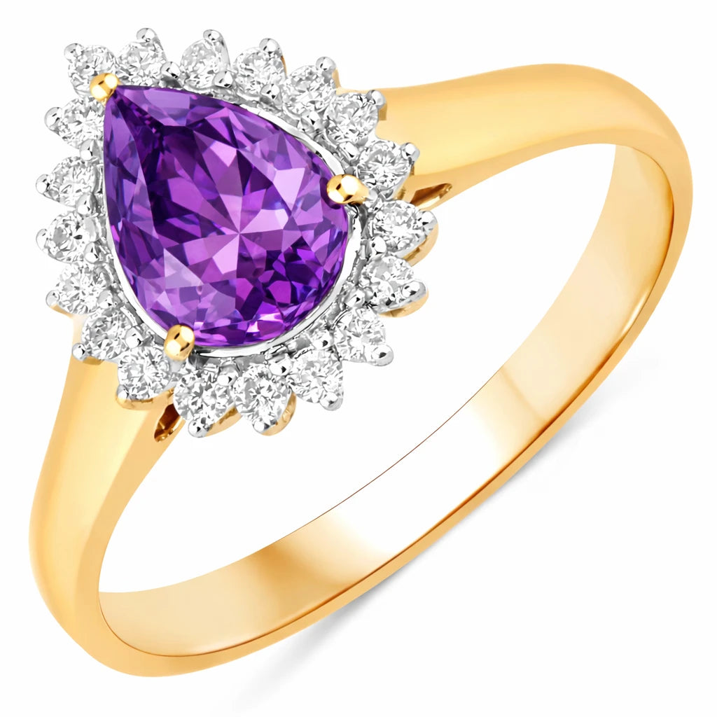 Heirloom Pear Cut Diamond Accent Ring
