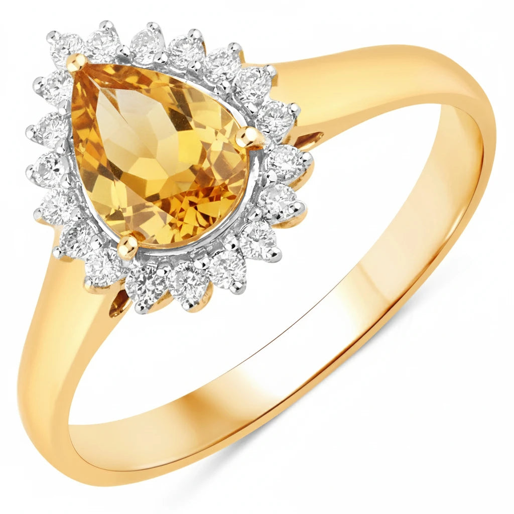 Heirloom Pear Cut Diamond Accent Ring