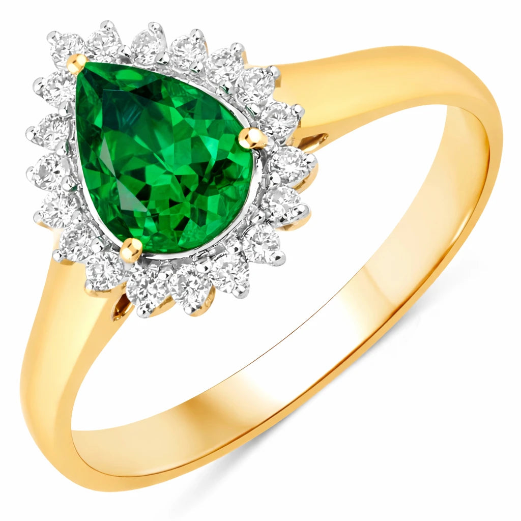 Heirloom Pear Cut Diamond Accent Ring