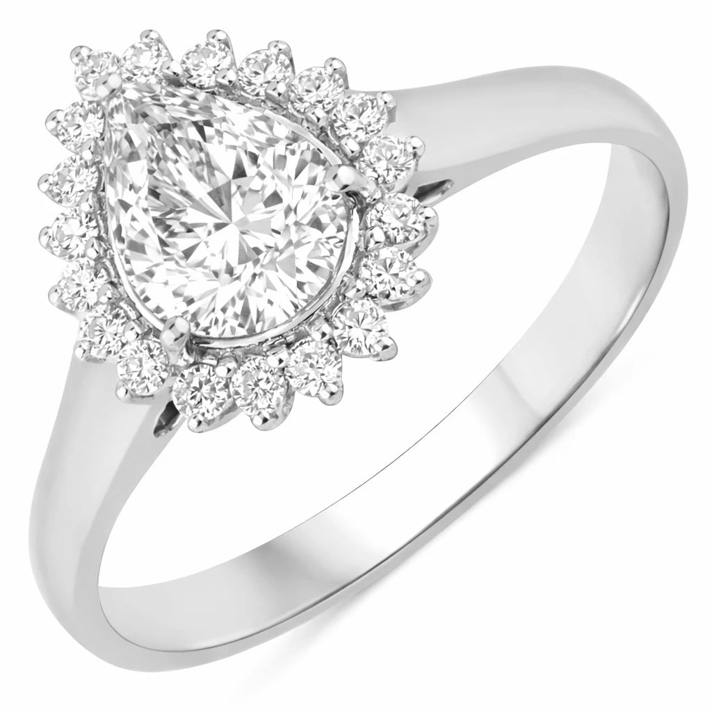 Heirloom Pear Cut Diamond Accent Ring