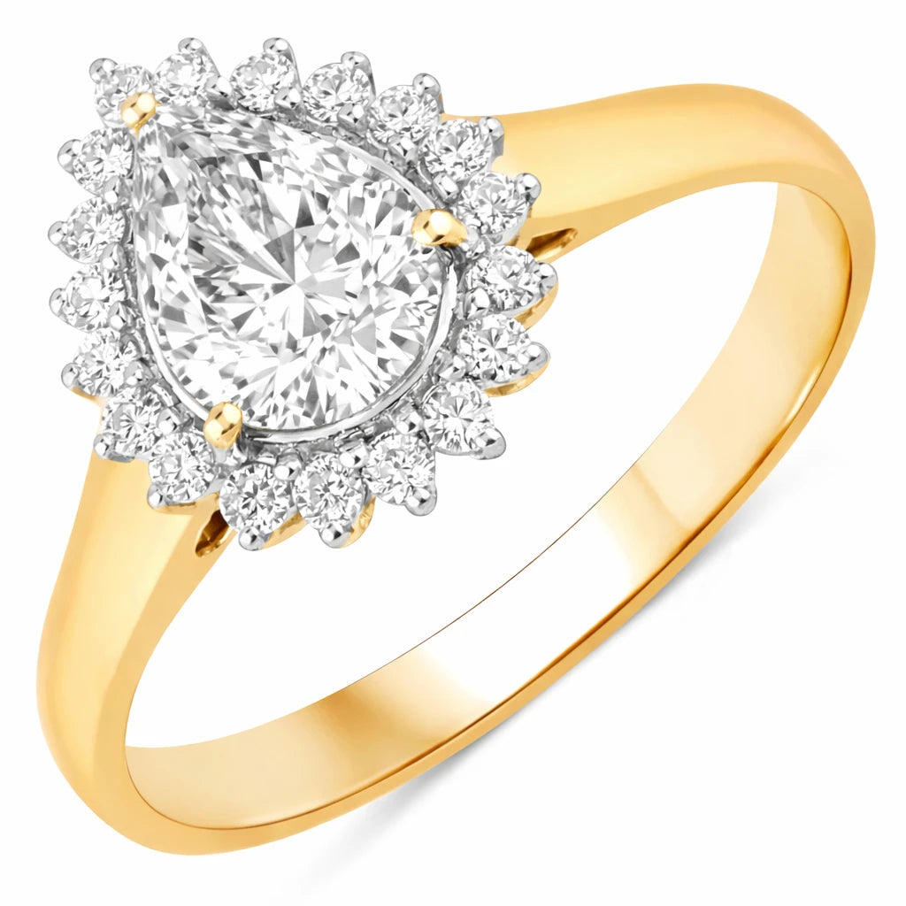Heirloom Pear Cut Diamond Accent Ring