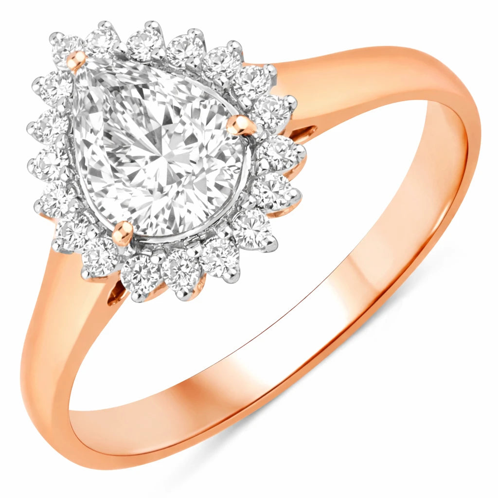 Heirloom Pear Cut Diamond Accent Ring